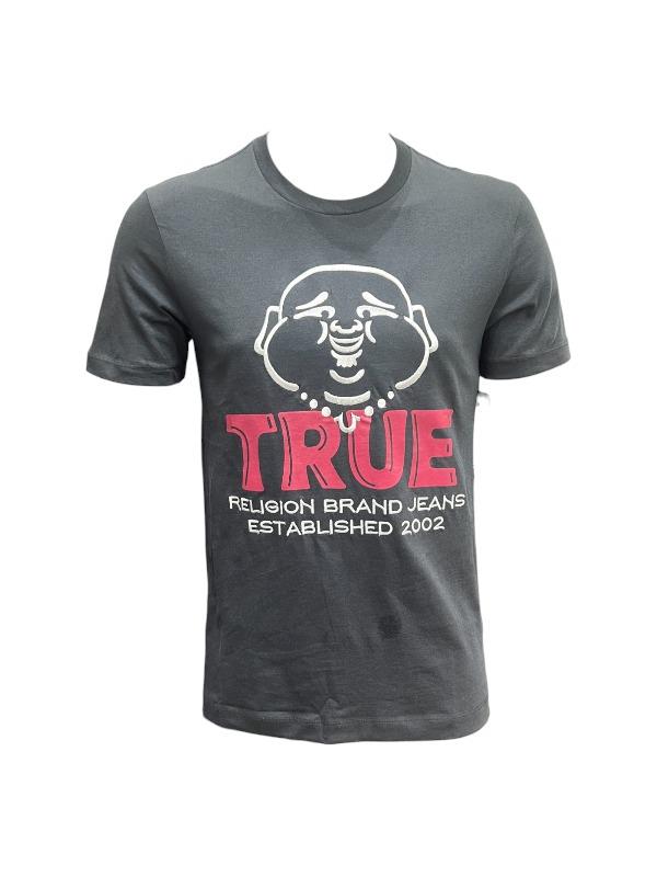 True Religion T-Shirt True Buddha Face Jet Black