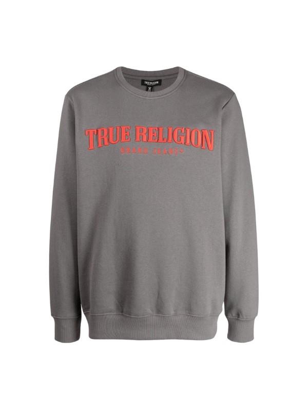 True Religion Sweater Logo Granite Grey