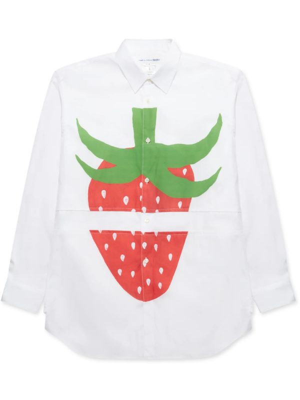 Comme Des Garcons Shirt Strawberry White