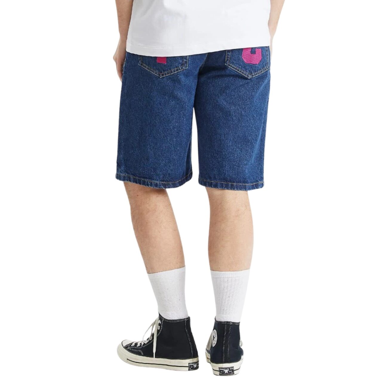 Ice Cream Denim Shorts Running Dog Indigo-Red