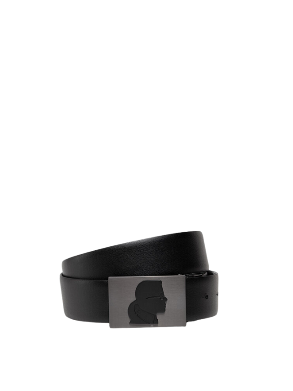 Karl Lagerfeld Belt Textured Buckle Icon Black