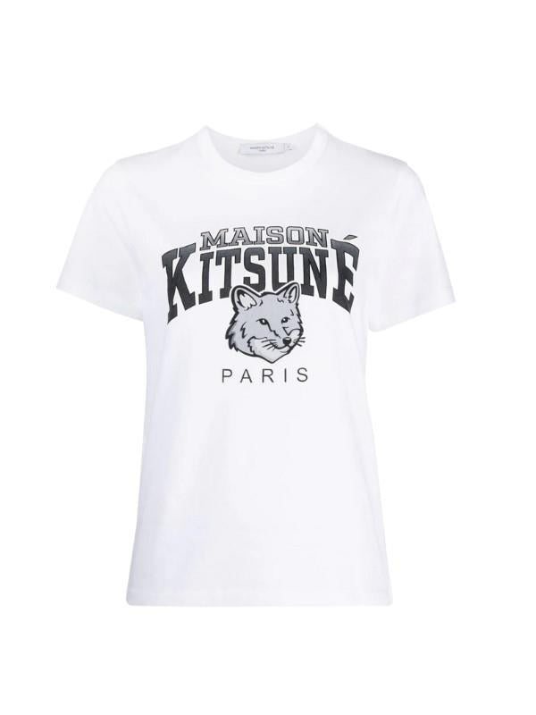Maison Kitsune T-Shirt Campus Fox Classic White