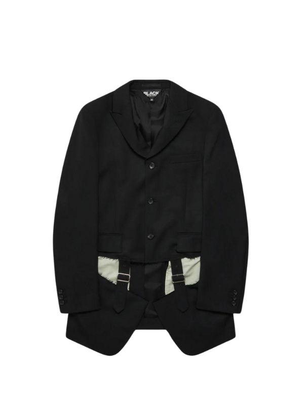 Comme Des Garcons Jacket Buckle Patch Button Down Black