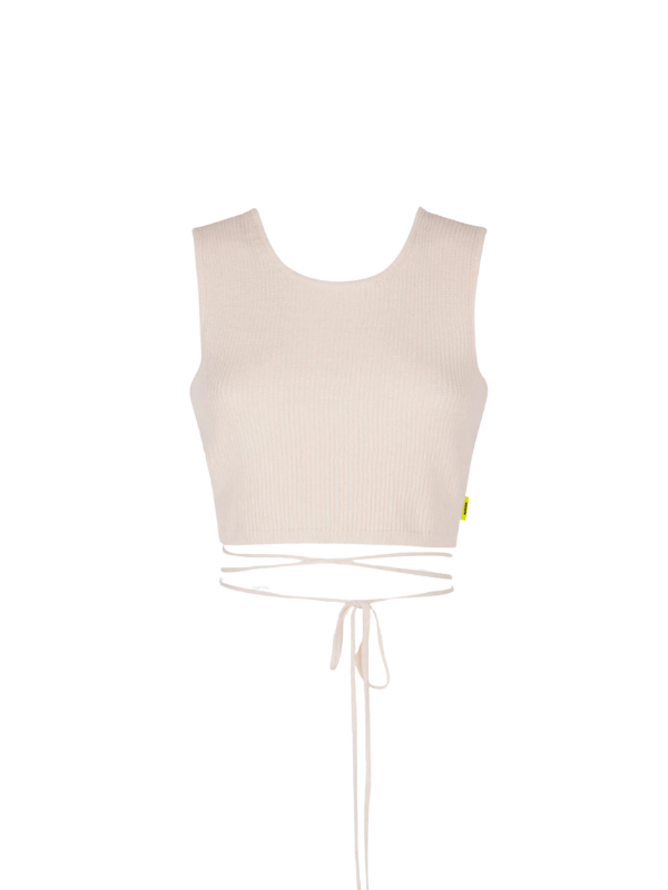 Barrow T-Shirt Ladies Crop Logo Tan