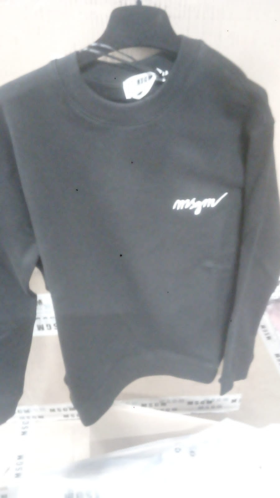 Msgm Sweater Slim Logo Black