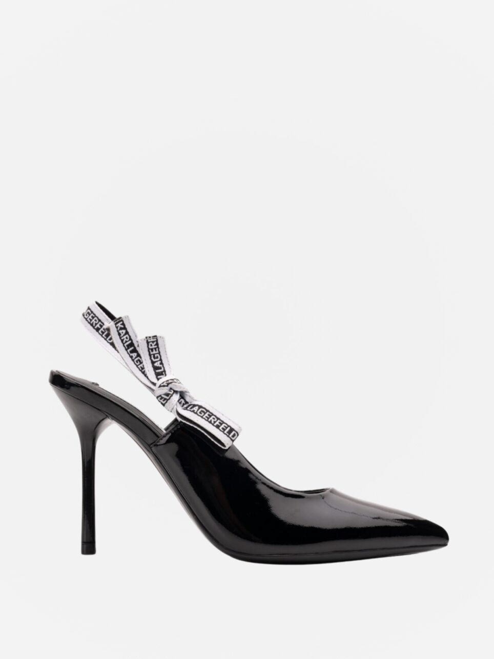 Karl Lagerfeld Heels Sienna Ribbon Sling Black