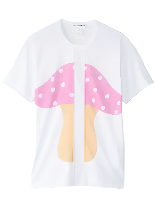 Comme Des Garcons T-Shirt Logo Mushroom White