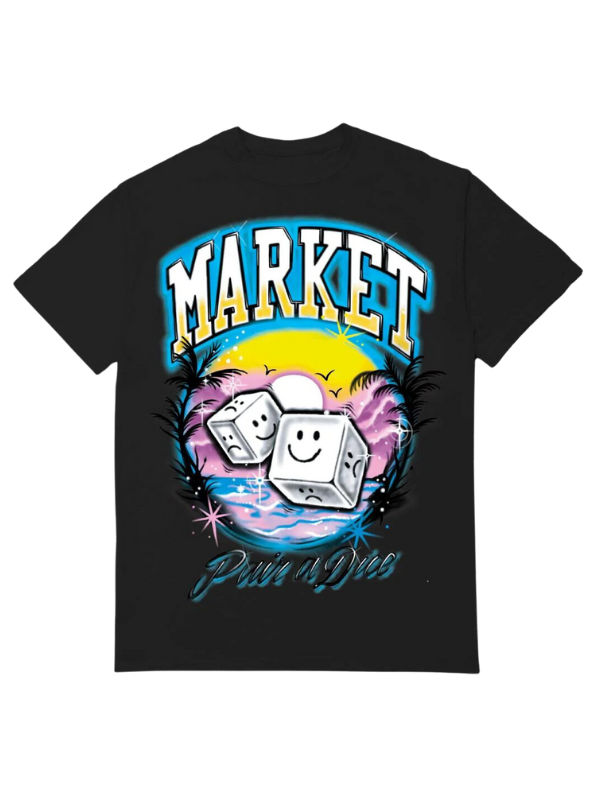 Market T-Shirt Smiley Pair Of Dice Black