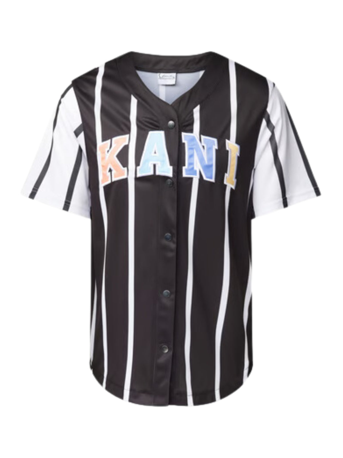 Karl Kani Shirt Serif Striped Baseball Black-White