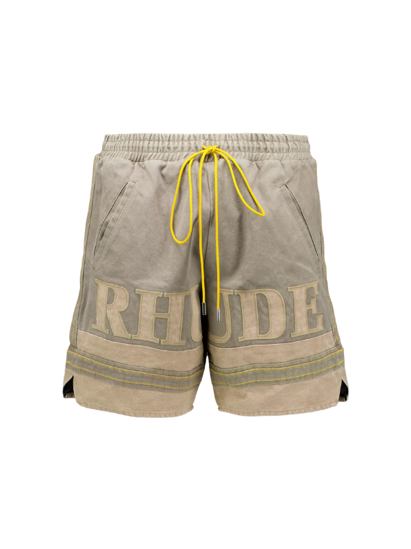 Rhude Shorts Canvas Logo Olive-Tan-Mustard