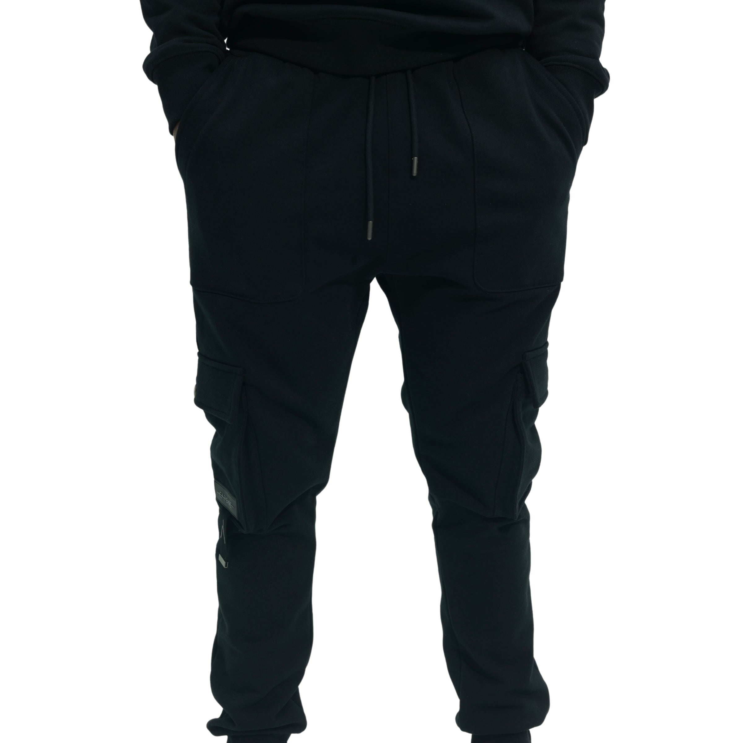 Capone Cargo Sweatpants Double Sided Pockets Black