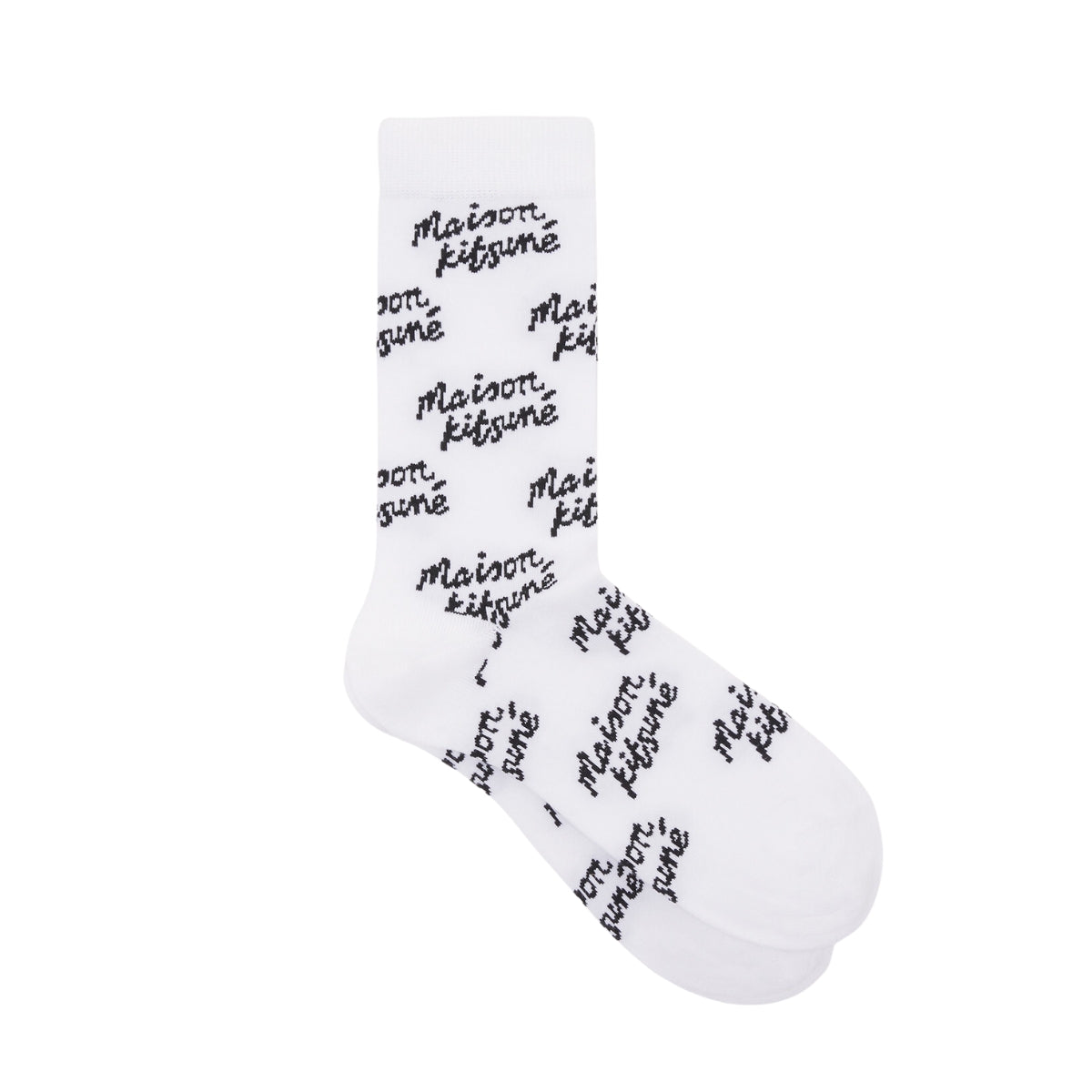 Maison Kitsune Socks Allover Logo White