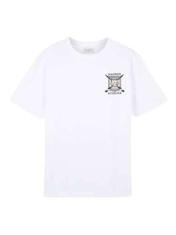 Maison Kitsune T-Shirt College Fox Embroid White