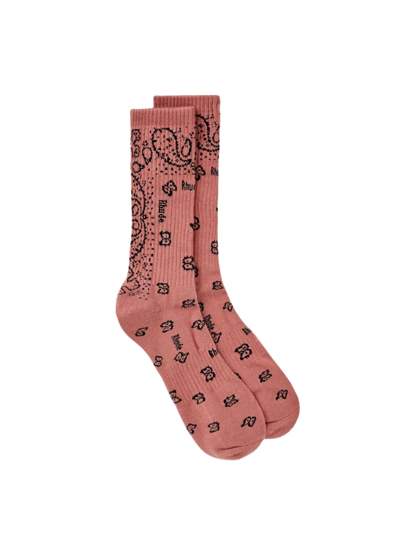 Rhude Socks Bandana Jacquard Mauve