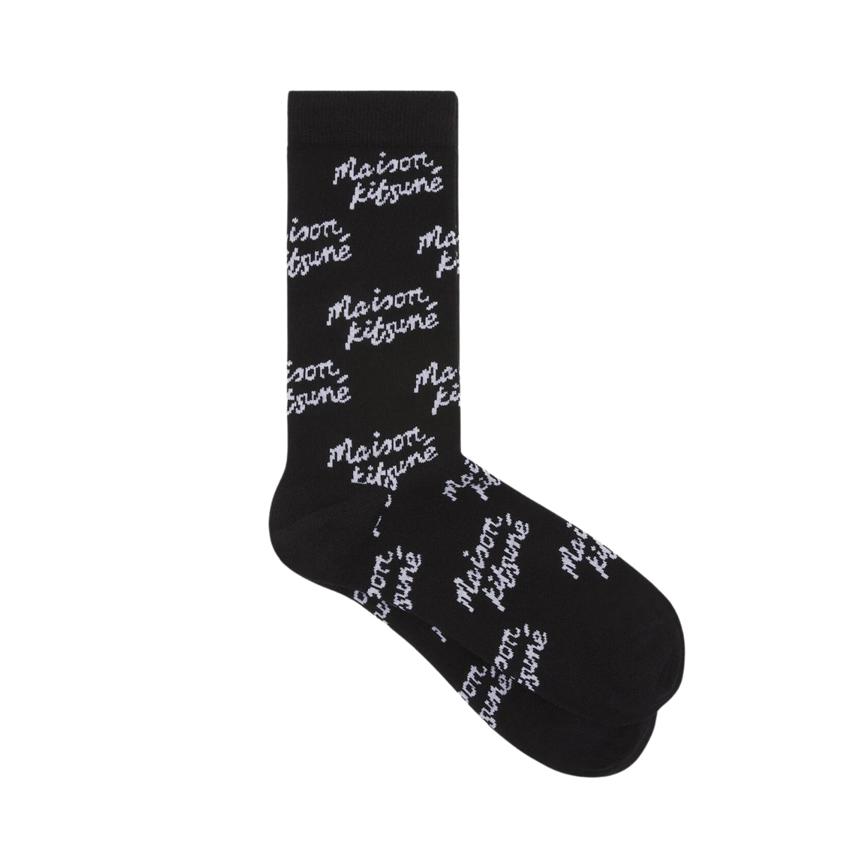 Maison Kitsune Socks Allover Logo Black