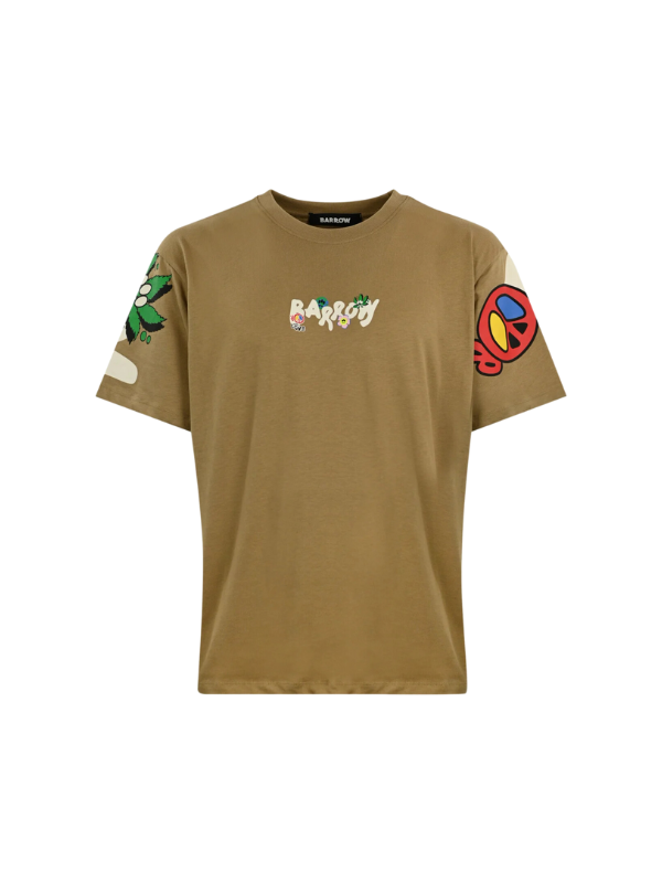 Barrow T-Shirt Leaf On Sleeve Logo Camel