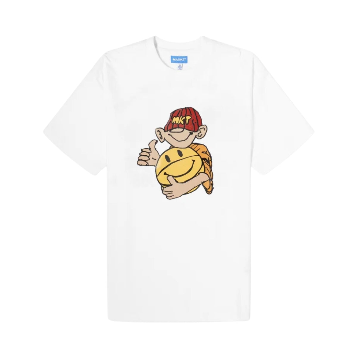 Market T-Shirt Smiley Friendly Game White