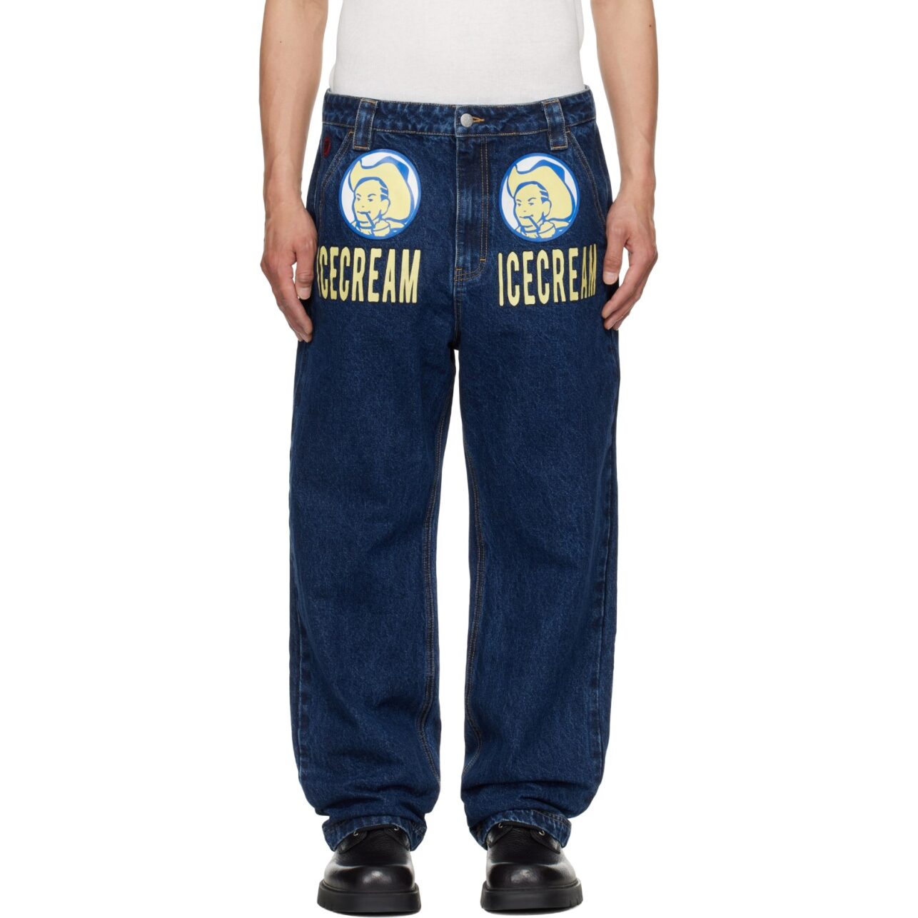 Ice Cream Jeans Cowboy Printed Denim Indigo