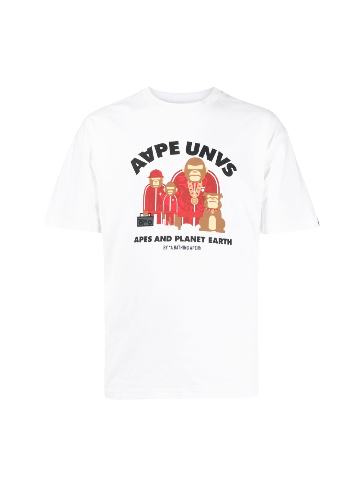 Aape T-Shirt Apes And The Planet Earth White