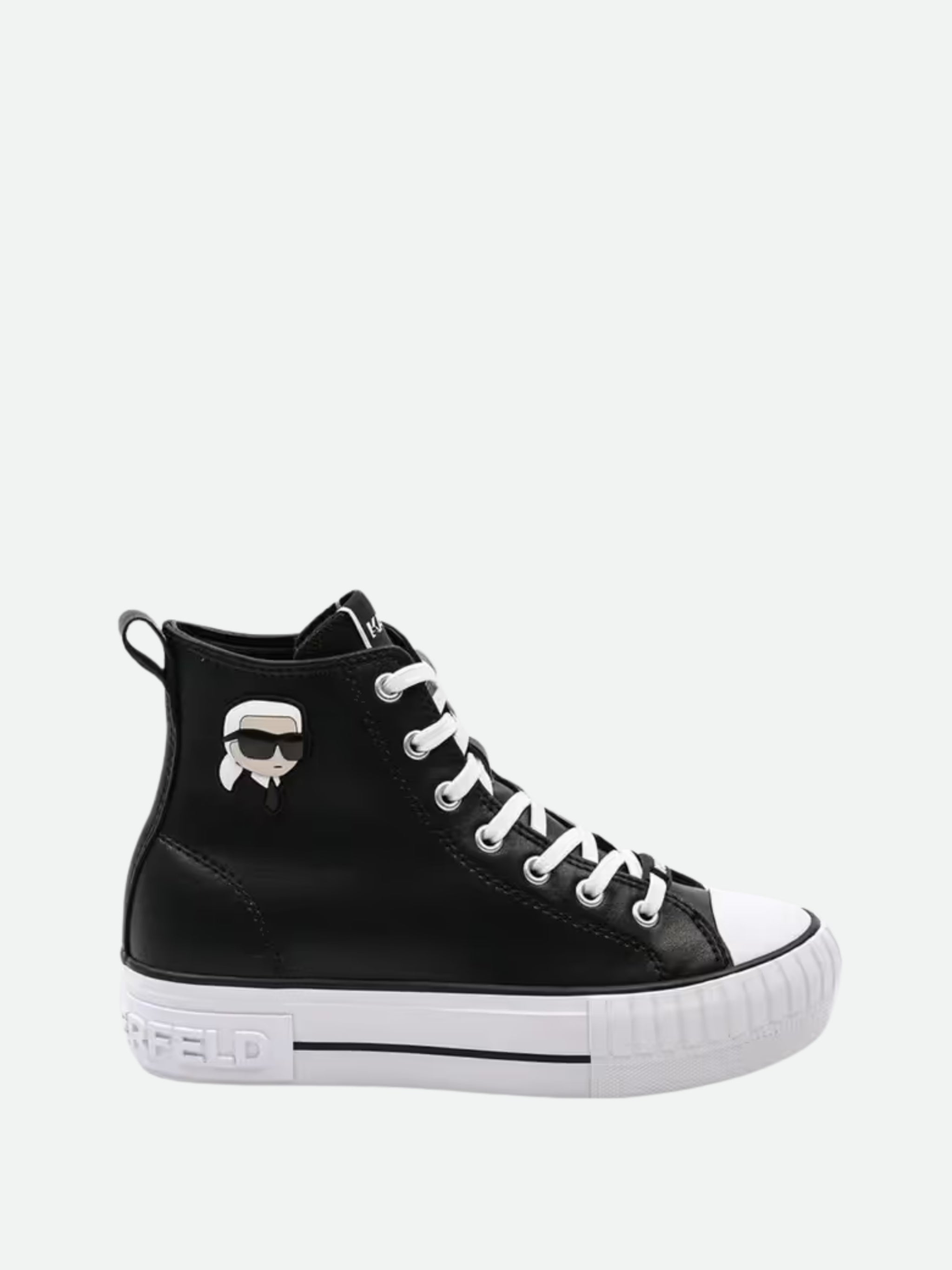 Karl Lagerfeld Sneaker Kll330 Ladies Kampus Max Twin Patch Hi Black-White